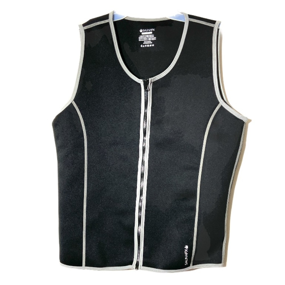 SaunaFX Sleeveless Workout Vest Top Black X Large